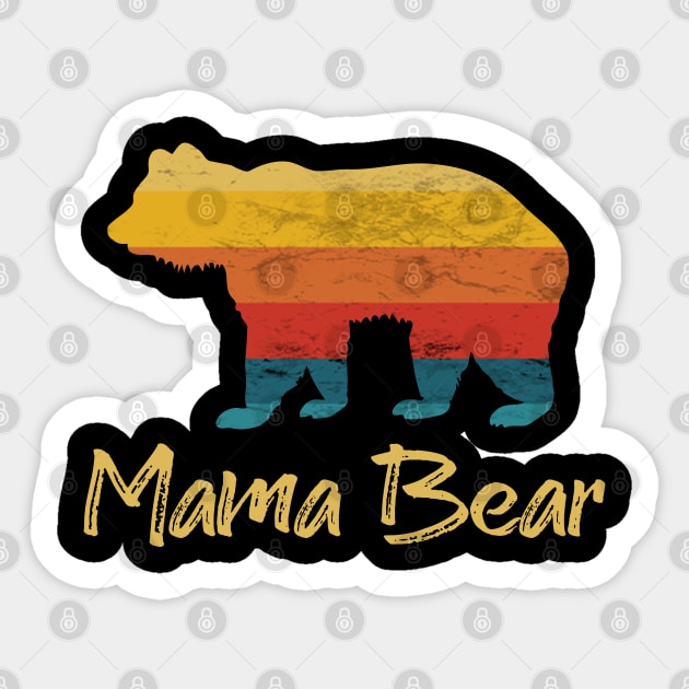 Mama Bear Vintage Retro Sunset Sticker by Scar